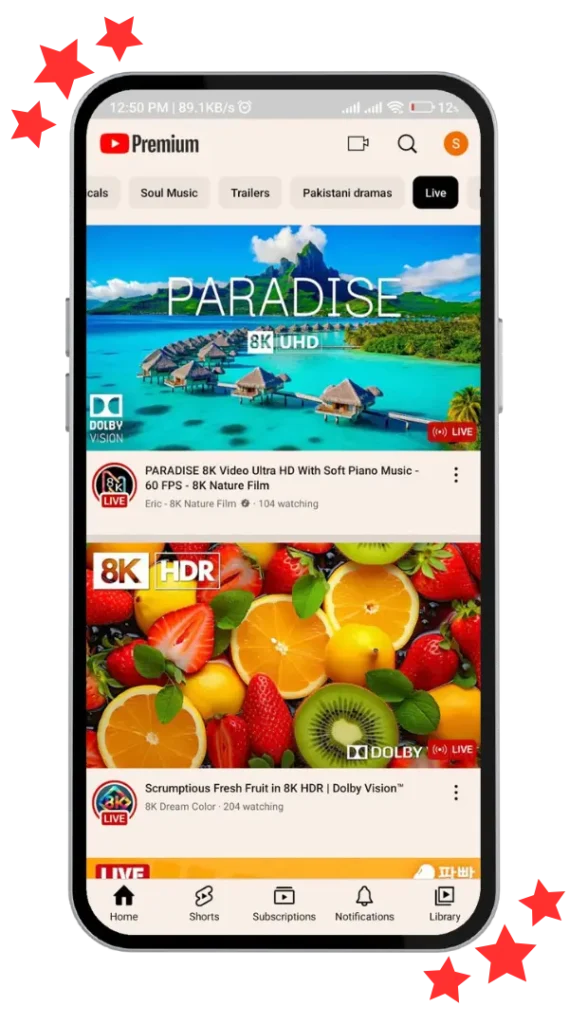 Enjoy breathtaking 8K UHD nature videos without ads and buffering on your Android device.